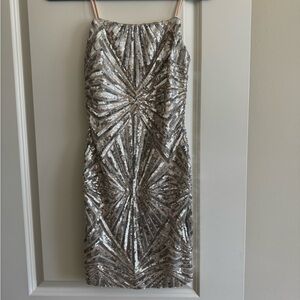 Lulu's Silver Sequin Mini Dress